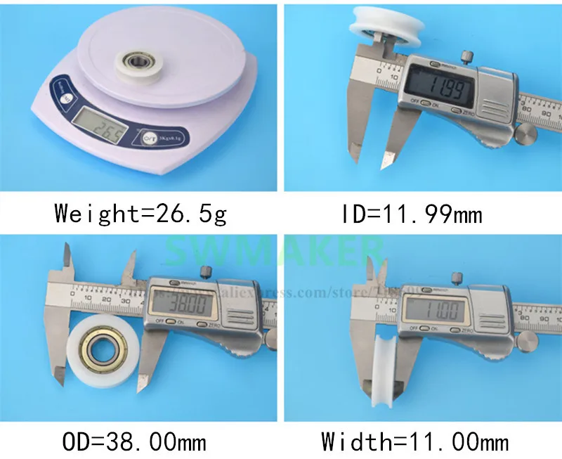 SWMAKER 12*38*11 мм U образный подшипник шкив канавка колесный пакет шина нейлоновый