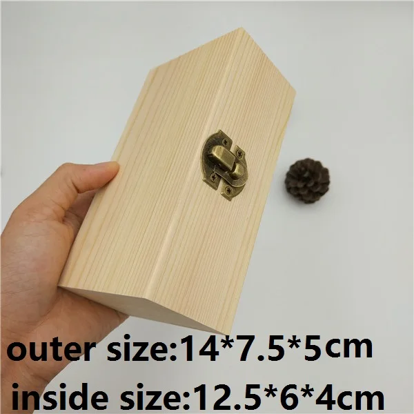 14x7x5A Новое поступление zakka, деревянная маленькая деревянная коробка с крышкой и замком, ювелирная коробка для хранения, свадебный стол, Подарочная коробка 14*7,5*5 см - Цвет: 14x7x5A