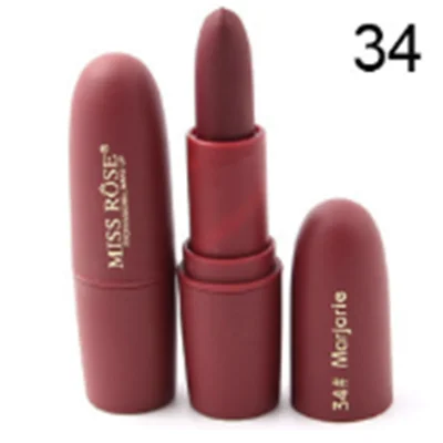 color 34 Горячая Распродажа, сексуальные красные губы, матовая бархатная губная помада, карандаш, косметический стойкий тинт для губ, пигмент, макияж, телесный, коричневый, губная помада, матовая губная помада - Цвет: color 34