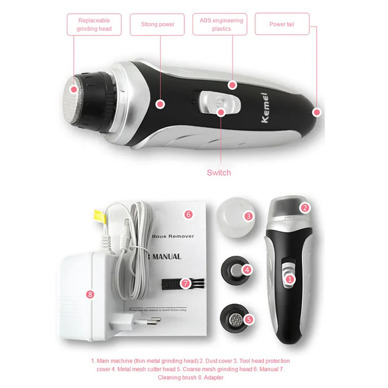 Электрическая ножная шлифовальная машинка сменная Шлифовальная головка мощная