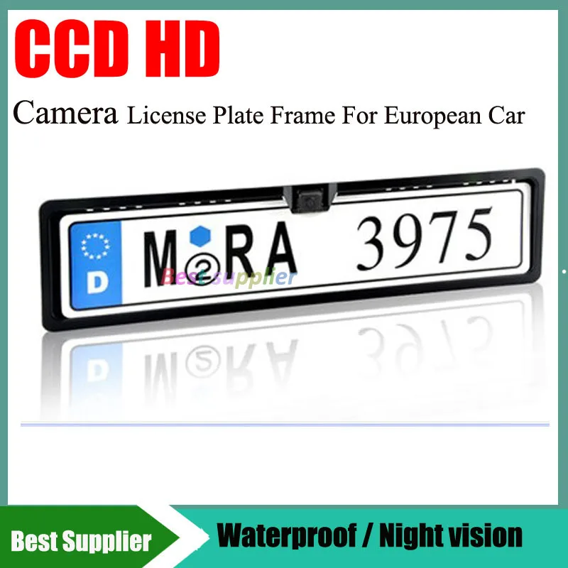 HD CCD цветная EU Европейская Автомобильная камера заднего вида рамка для номерного