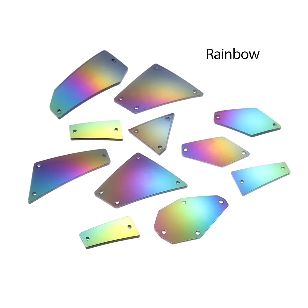 Rainbow 10 шт. радужные акриловые зеркальные стразы, Необычные Стразы для шитья камней, хрустальный камень для свадебного платья, разные размеры - Цвет: Rainbow