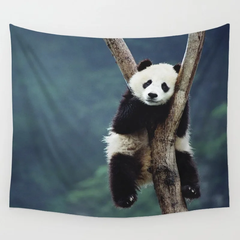 Europe Animal Print Wall Hanging Tapestry Wolf Cat Bear Cloth Bed Room Decoration Yoga Shawl Beach Towel Summer Travel G75 | Дом и сад