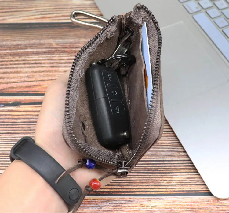 Original Handmade Vintage Door& Car Key Wallets For Men Euro-American Style Multi Function Key Pack With Card Holder Portable