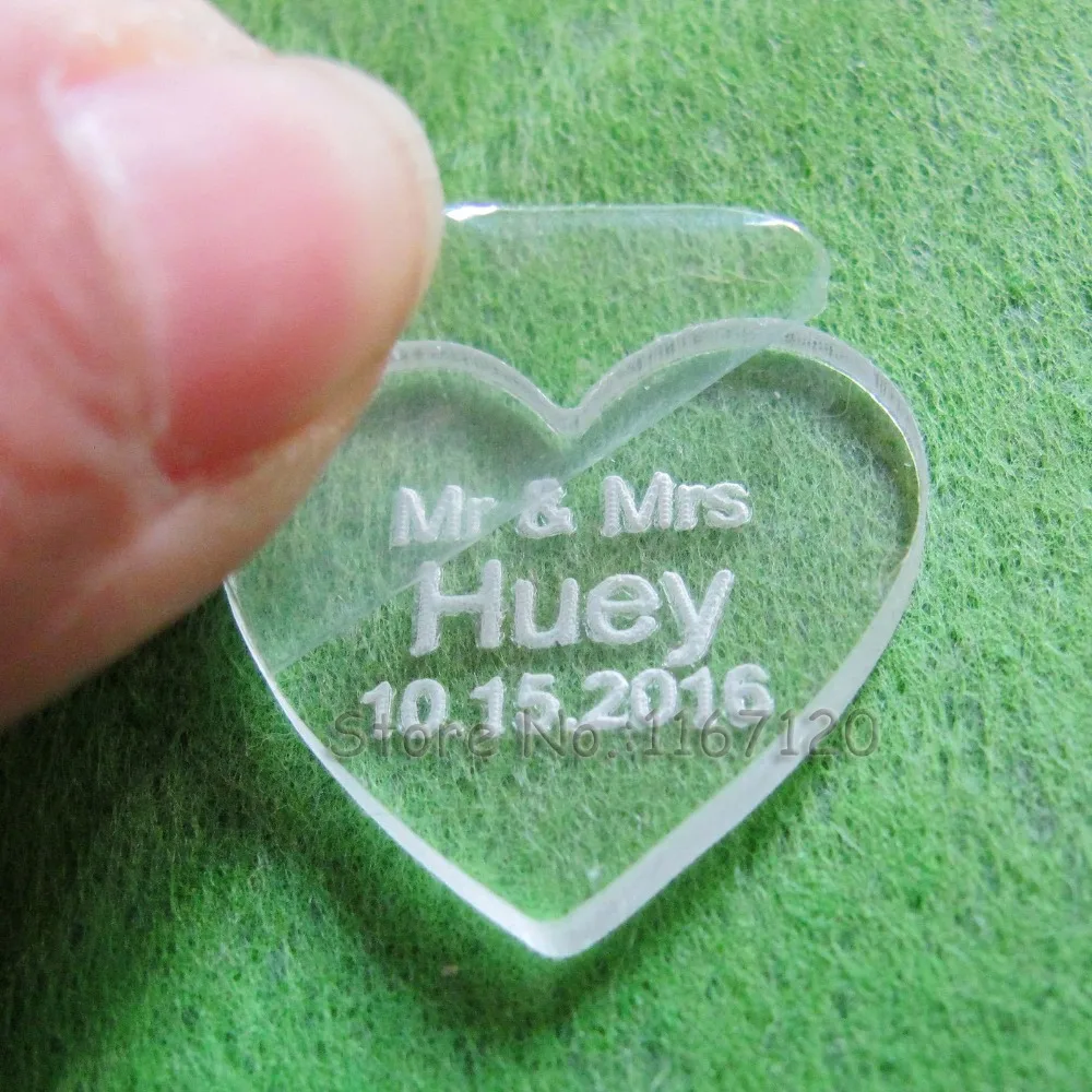 65/200 шт 3 см персонализированные Индивидуальные хрустальные сердца MR MRS любовь