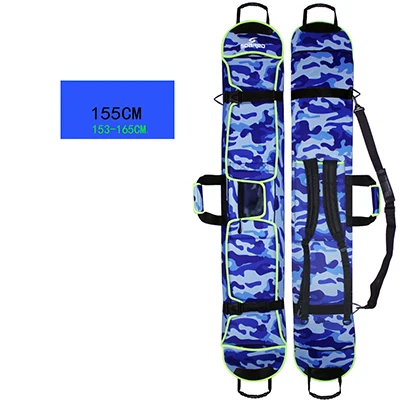 155cm blue Портативный рюкзак для катания на лыжах и лыжах, сумка для рук, сумка для сноуборда, однобортный водонепроницаемый чехол из ткани Оксфорд, 135 см, 145 см, 155 см - Цвет: 155cm blue