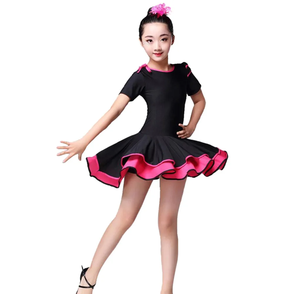 Girls Latin Rumba Dance Dress Flamenco Tango Ballroom Dancing wear Costumes Match Headpiece | Детская одежда и обувь
