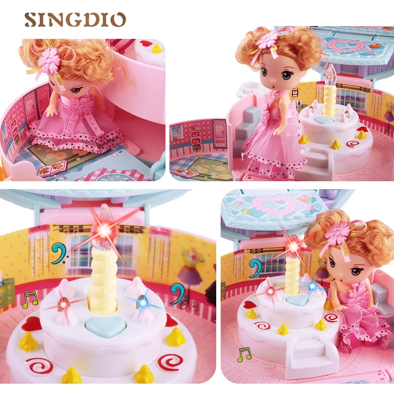 Diy dream baby doll дом милый дом музыка пластиковая мини-мебель для комнаты миниатюрный кукольный домик для игрушек куклы дети девочки дети