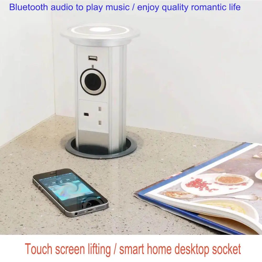Умный подъемник с сенсорным экраном/настольная розетка/Bluetooth аудио