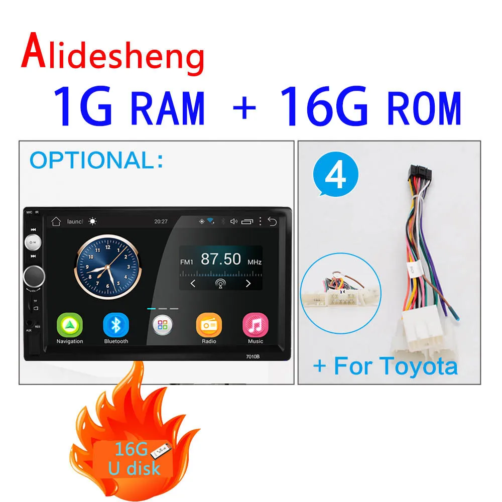 2din Android 2G ram 32G rom автомобильное радио gps навигация автомобильный мультимедийный плеер для hyundai Toyata Volkswagen Nissan Mazda VW Suzuki - Цвет: 1G-Toyata
