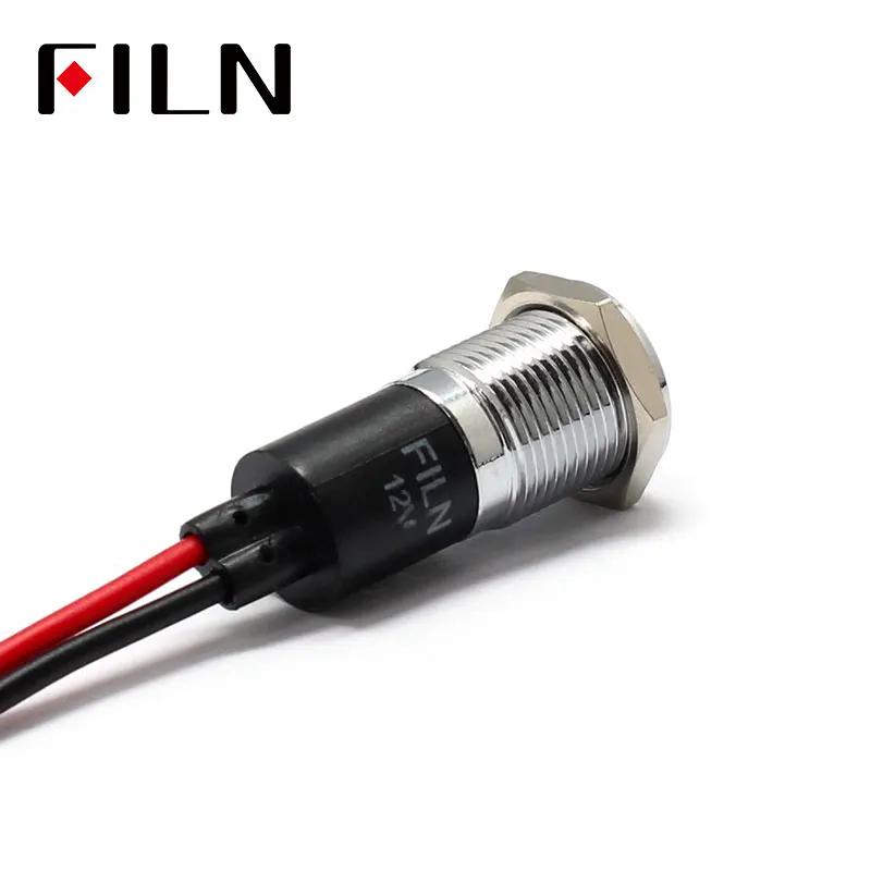 FILN 14 мм Приборная панель автомобиля двойная вспышка символ опасности led красный