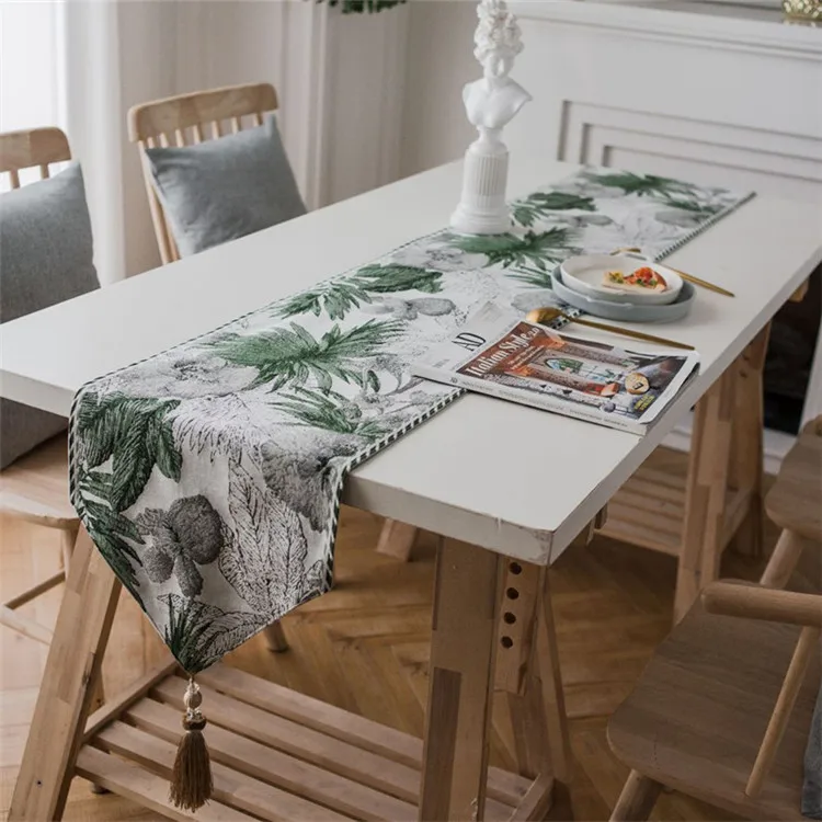 Листья настольная дорожка Decoracion Mesa Hogar Chemin De table Tafelloper вечерние украшения для свадьбы Camino De Mesa