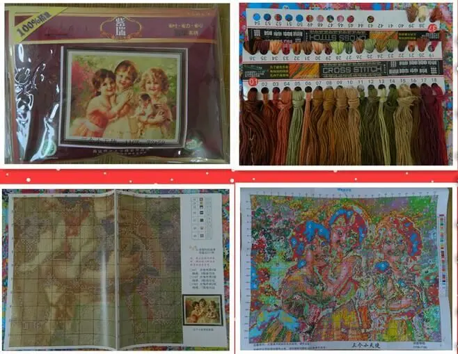 Набор для вышивки крестиком Три маленьких Ангела 100% | Дом и сад