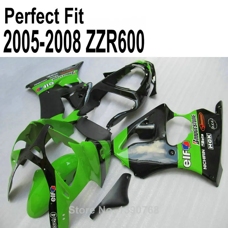 ABS обтекатель комплект для Kawasaki ZZR600 zz r600 2005 2006 2007 2008 05 06 07 08 литья под давлением