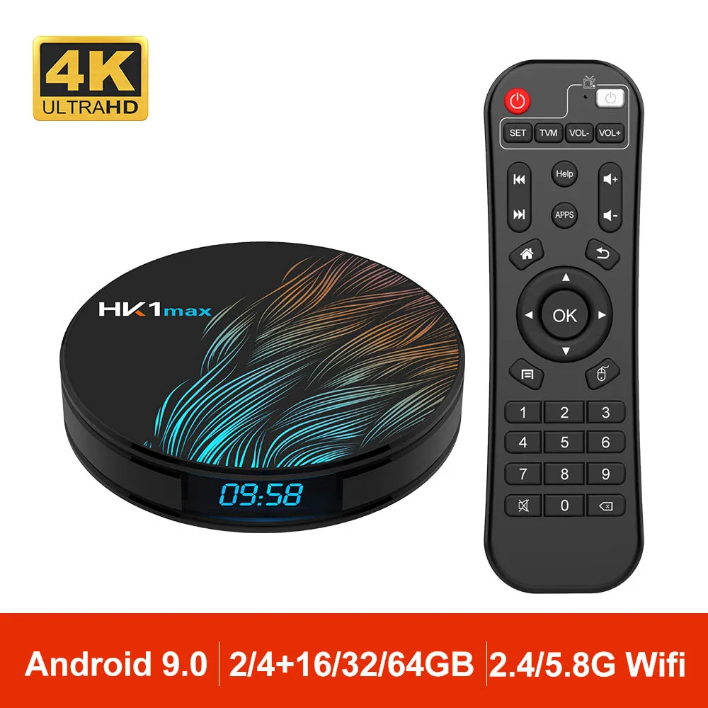 HK1 MAX Android 9,0 Smart IP tv Box 4G 32G/64G Wifi BT4.0 IP tv подписка Франция Португалия Бельгия Италия tv Box медиаплеер