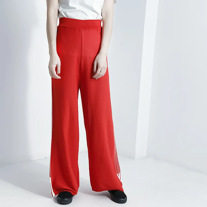 Palazzo Pants Promotion Rayon Acrylic Loose None 2019 Autumn New Women's Trousers Ice Knitted Wide Leg Casual Knit Women | Женская