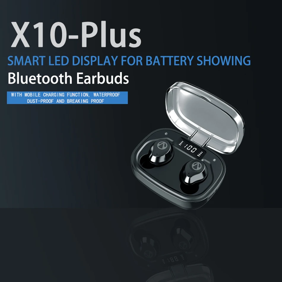 OUKK TWS IPX7 водонепроницаемые беспроводные наушники Bluetooth 5,0 стерео музыкальные наушники спортивные наушники 1600 мАч зарядный чехол