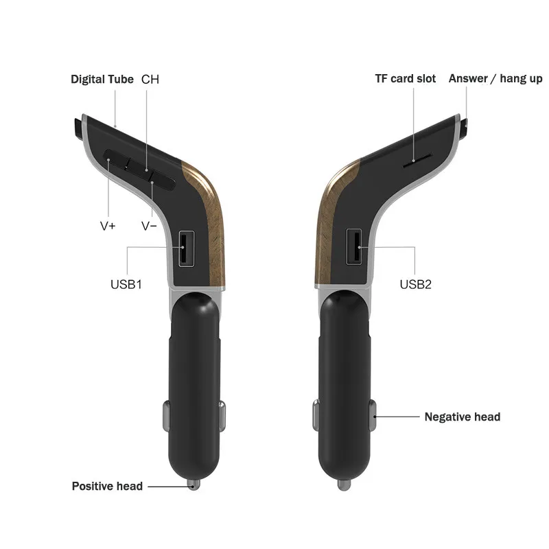 Bluetooth usb-передатчик fm-передатчик Aux двойной USB зарядное устройство Поддержка tf-карты поддержка tf-карты модулятор Fm