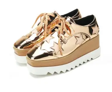 Новинка повседневная обувь на толстой подошве женские оксфорды шнуровке сезон