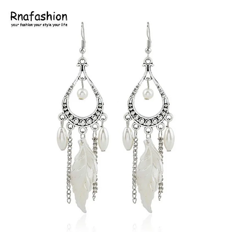 2017 модные серьги из дерева белые женские с перьями свисающие подвески Ловец снов