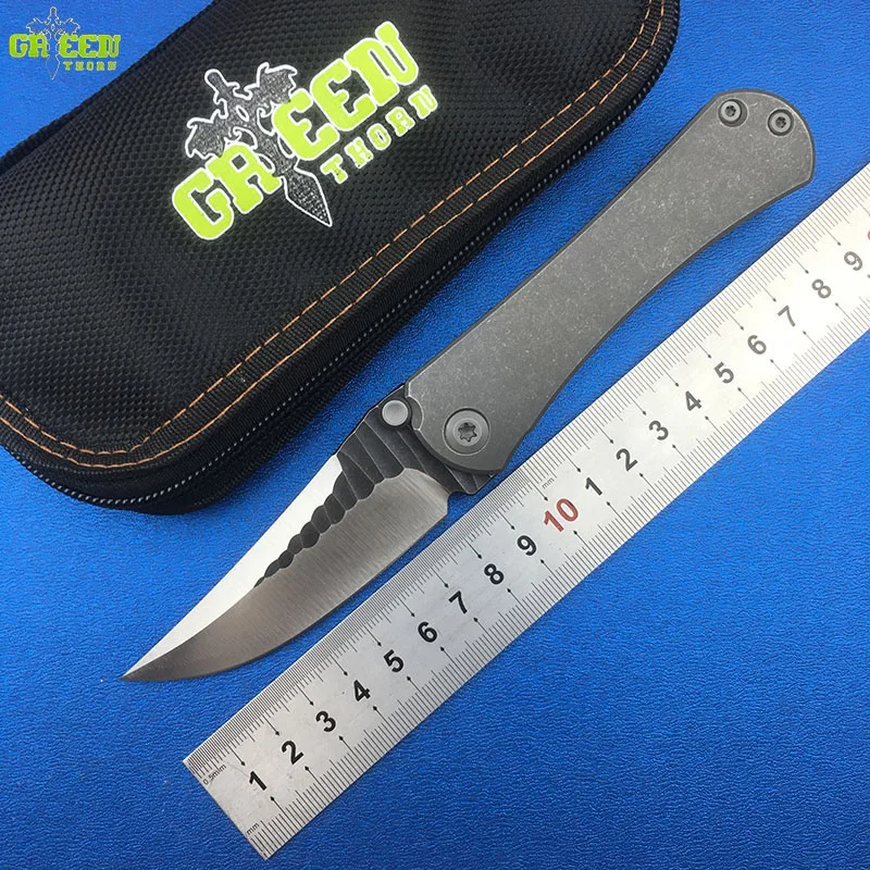 Green thorn SBSF M390 стальное лезвие Nudist TC4 титановая рукоятка карманный складной нож для