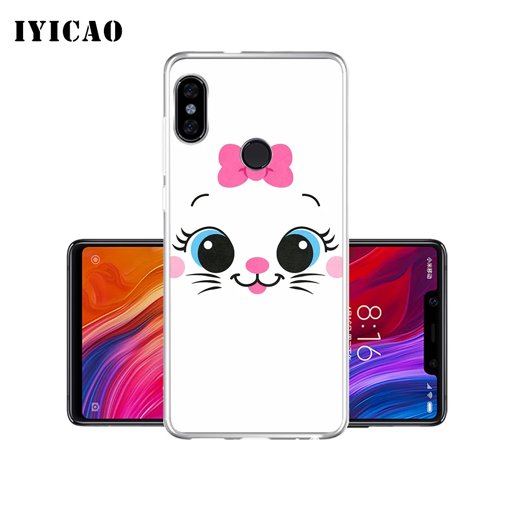 Мягкий силиконовый чехол для телефона IYICAO Cat smiling face с мультипликационным принтом