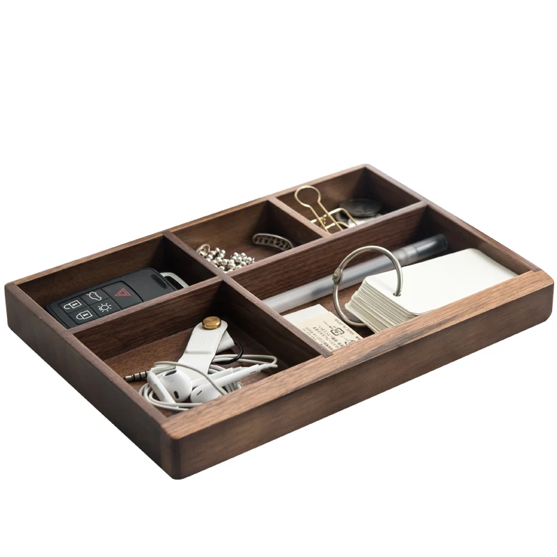 

Solid wood porch key storage tray door desktop organize creative living room debris coffee table storage box