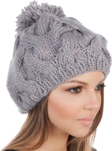 Теплая вязаная шапка BomHCS Sakkas с помпонами|hat beanie|slouch hatslouch beanie |