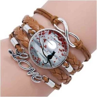 fashion cat crystal tree moon cats charm bracelet austen jewelry your choice of finish