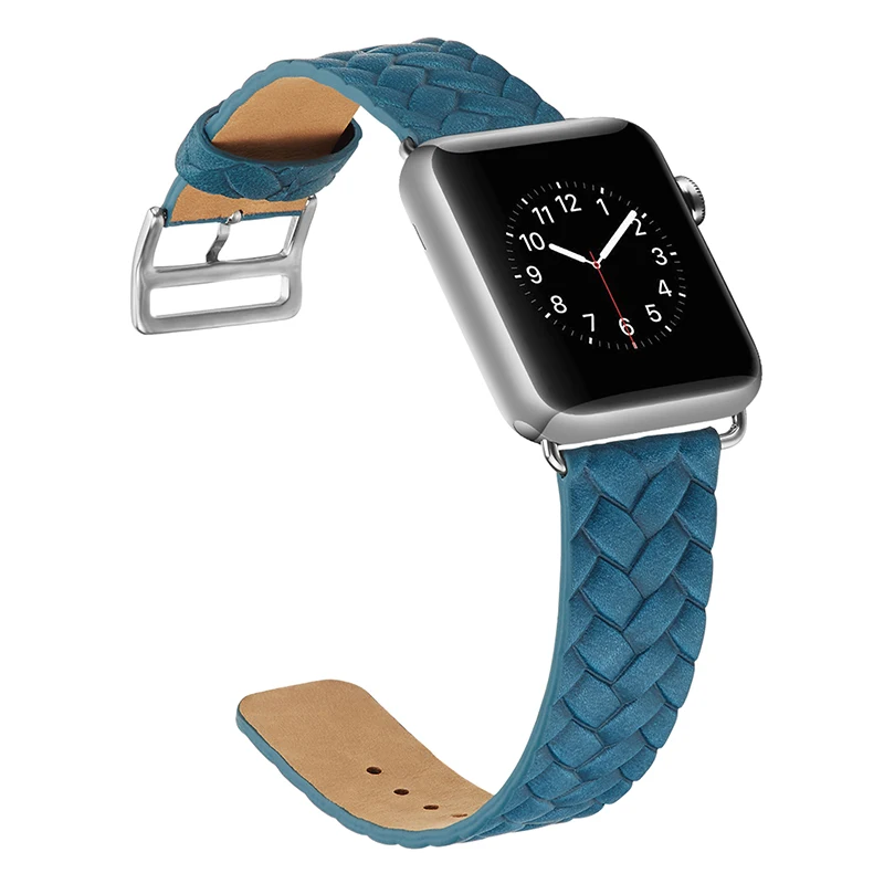 for Apple Watch Band 38mm Woven Texture Leather Iwatch Strap Stainless Metal Clasp Series 3 2 1 Sports Edition | Наручные часы