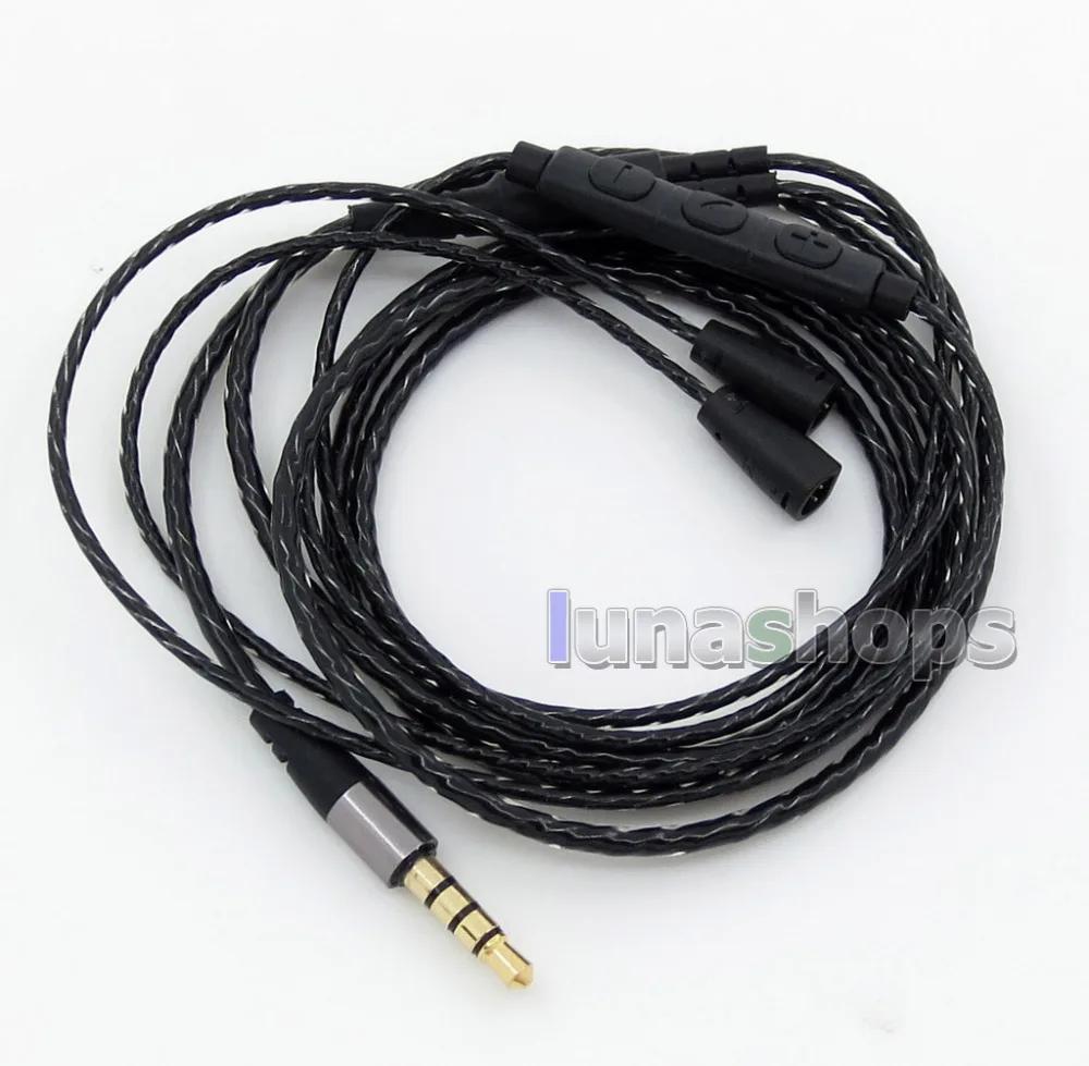 

LN005882 With Earphone Hook Aluminium PVC Mic Control Volume TPE Cable For Shure SE215 SE315 SE425 SE535 SE846