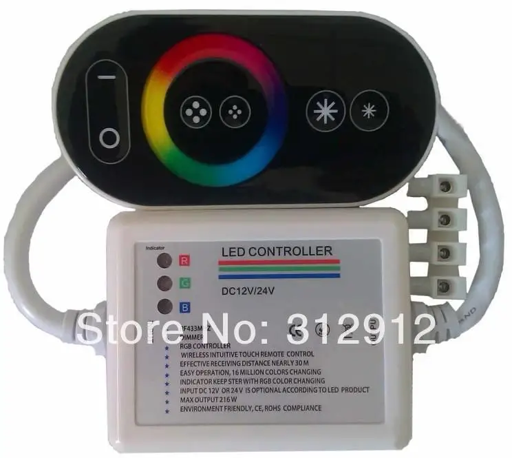 

Светодиодный RGB сенсорный контроллер; DC12-24V вход; 6A * 3CH выход