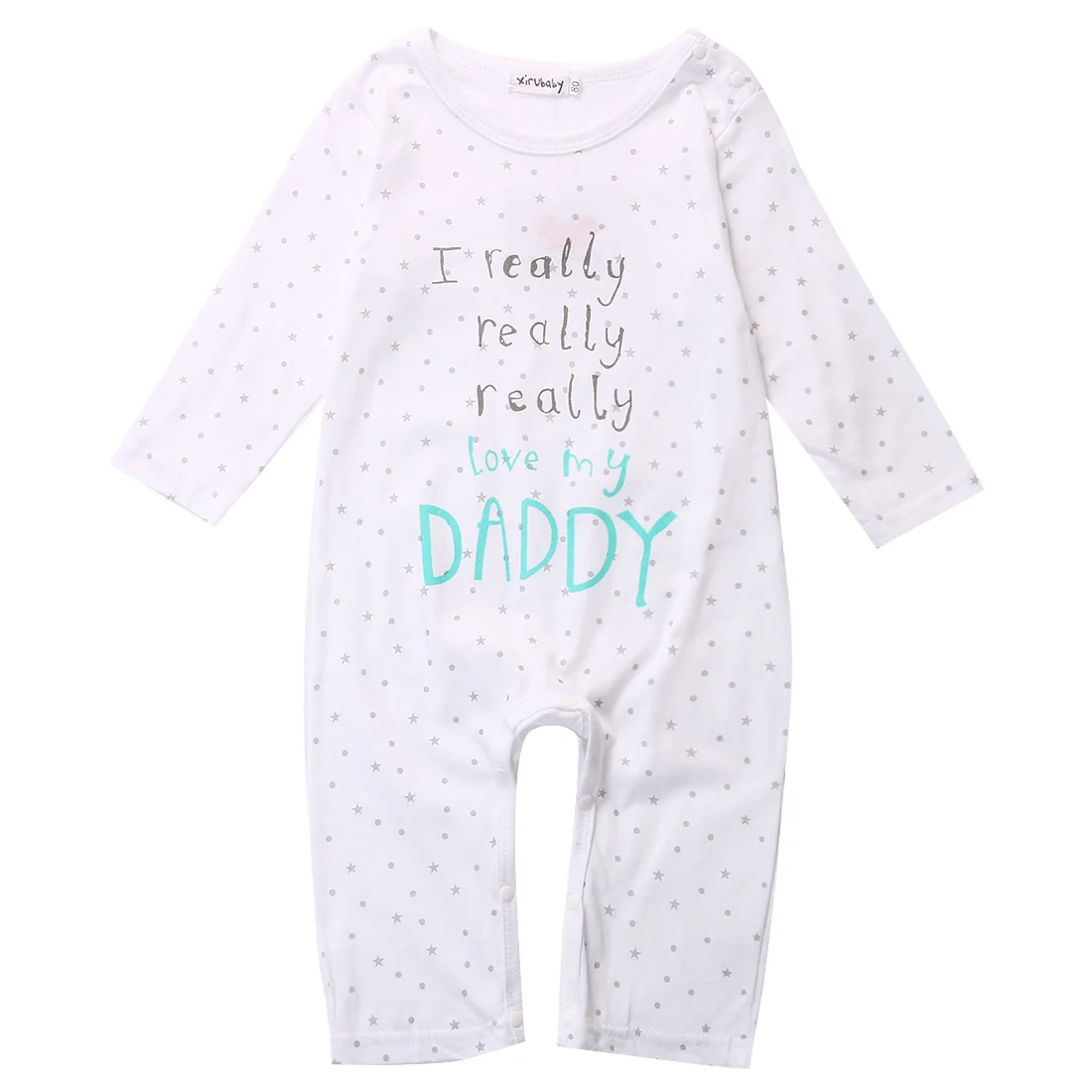 Комбинезоны для новорожденных Джемперы с надписью I love Mum Dad Хлопковая одежда сна