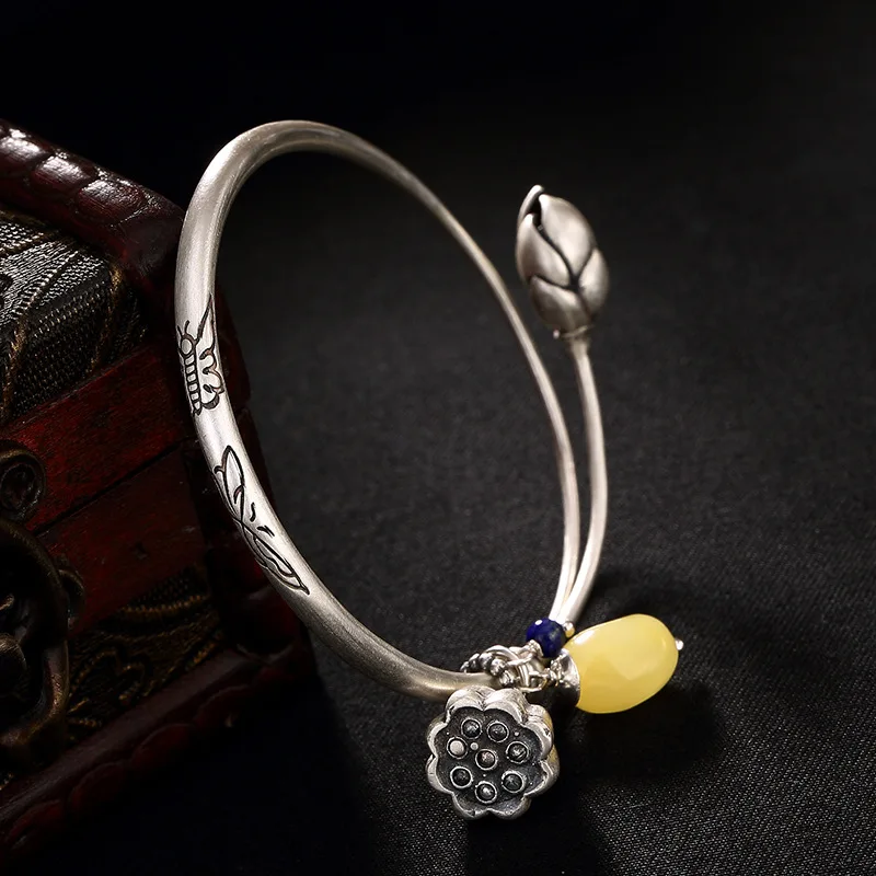 

2018 модные, серебряные, S990, чистое серебро, антикварные, матовые бабочки, цветок лотоса, натуральный воск и натуральный воск.