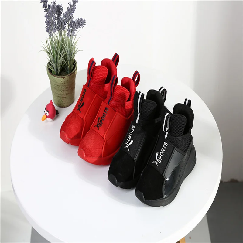 Весна 2018 для девочек дышащие кроссовки кожаные мальчиков повседневная обувь