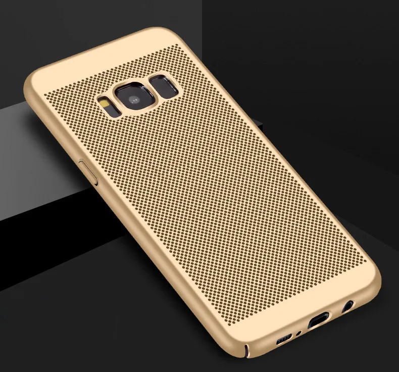 gold Ультра тонкий тепловыделение чехол для samsung S10 S9 S8 плюс S7 край A6S A6 J4 J6 плюс A3 A5 A7 J3 J5 J7 крышка корпуса - Цвет: gold