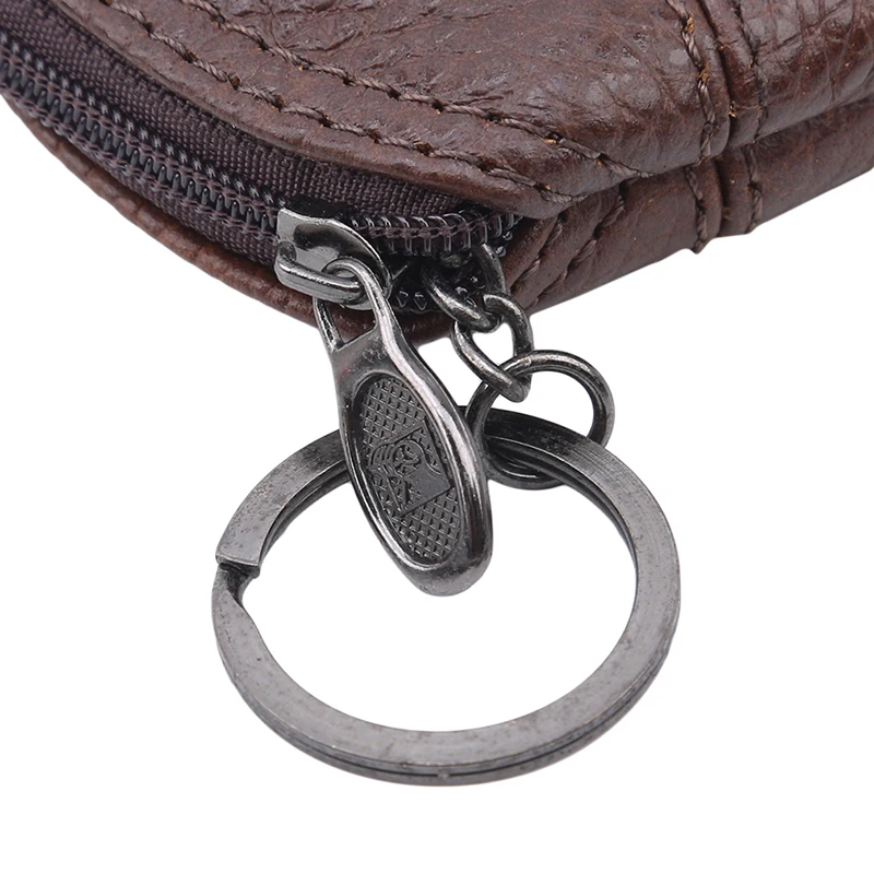 Кожаный мини кошелек унисекс с отделением для карт на молнии|Кошельки монет| |