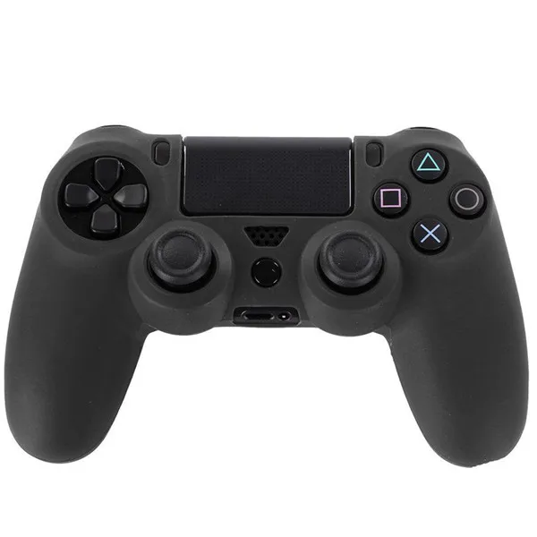 Мягкий силиконовый чехол для телефона для PS4/тонкий контроллер гибкий гель Резиновая кожа чехол для sony Playstation 4 аксессуары для игрового контроллера - Цвет: Black