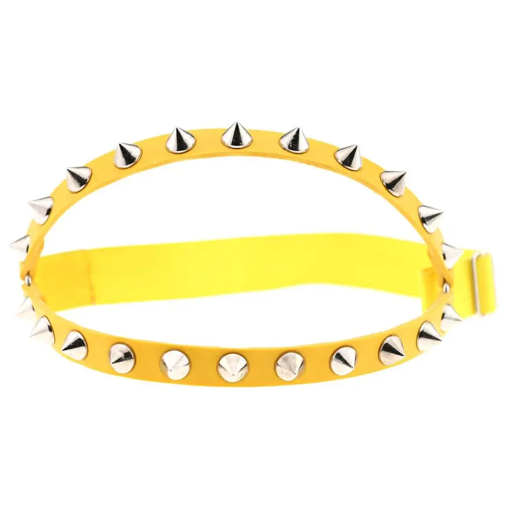 yellow Для женщин девушки сексуальные Harajuku из искусственной кожи с регулируемым размером пояс с резинками подтяжки; ботильоны с заклепками в стиле «панк» ножное кольцо портупея - Цвет: yellow