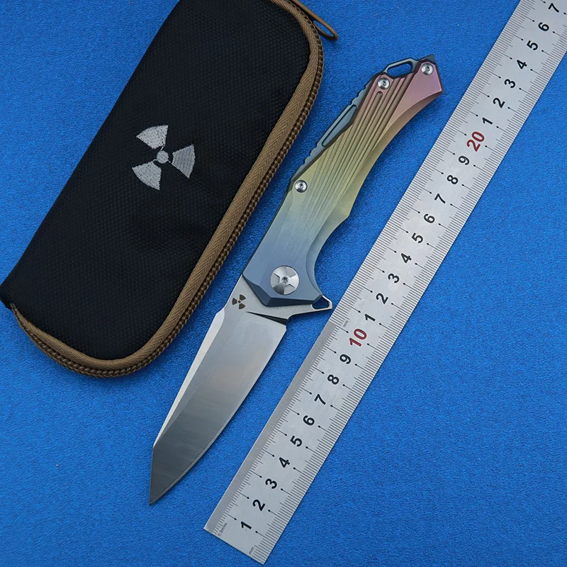 LEMIFSHE Флиппер JK3287 D2 стальное лезвие титановая ручка Открытый Отдых Охота Карманный кухонный фруктовый Складной Нож EDC инструмент