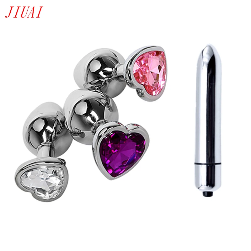 Металлическая Анальная пробка с сердцем ювелирные изделия фаллоимитатор