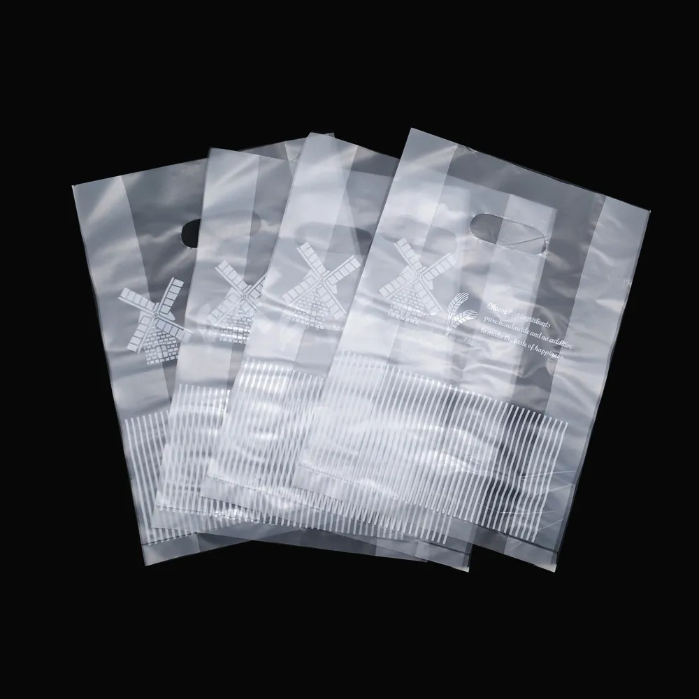 50 шт./лот матовый прозрачный полиэтиленовый пакет с ветряной мельницей печати
