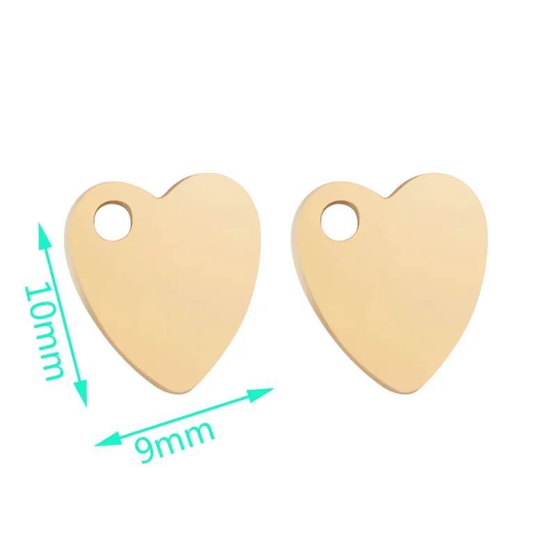 heart 20 шт./партия золотые подвески сердце 9*10 мм изготовление медальон «сделай сам» браслет ожерелье - Окраска металла: heart