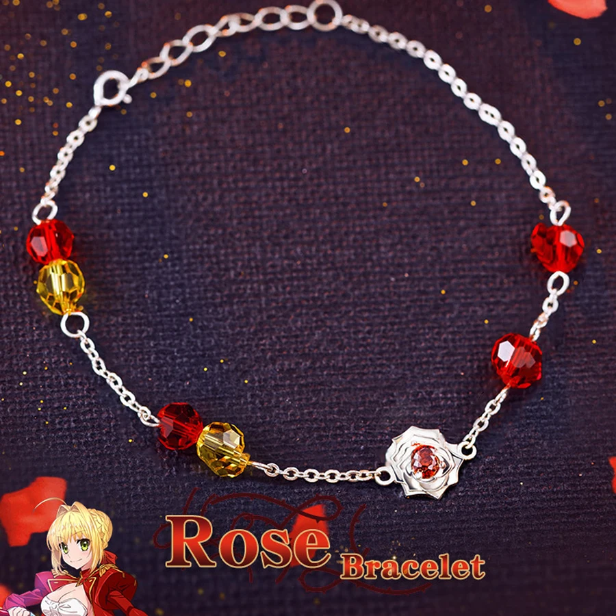 Аниме Fate/экстра последняя версия браслета S925 Серебряная роза, меч Нерон Клавдий хакуно кишинями, аксессуары для костюма, ювелирные изделия для женщин