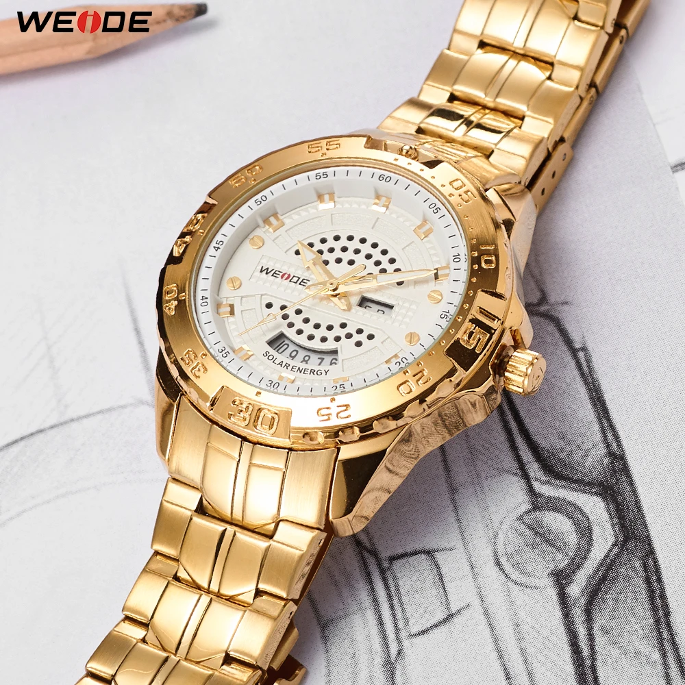 WEIDE мужские бизнес модели с солнечной энергией кварцевый механизм