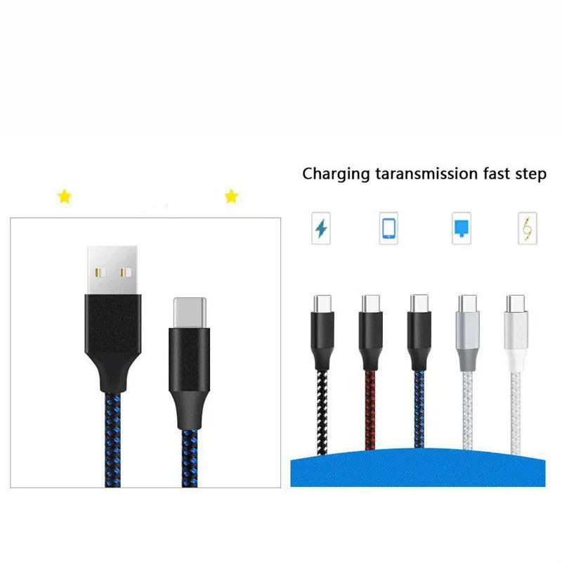5Pack(3/3/6/6/10FT) Cable USB Type C for Oneplus 7 pro xiaomi mi Data Cord Charging Wire carga rapida USB-C Smartphone | Мобильные
