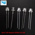 10 шт.лот 5 мм 12mil 120 градусов Инфракрасный 850nm ИК светодиодные излучающие диода настроить для камеры видеонаблюдения Лампа видеонаблюдения Автомобильный регистратор