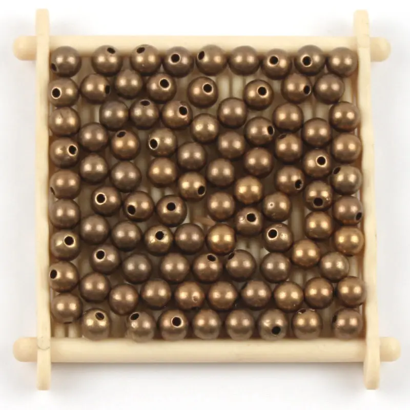 Bronze DIY 3 4 5 6 8 10 12 мм черный золотой серебряный CCB круглые мелкие Бусины Свободные бусины для Аксессуары для ювелирных изделий - Цвет: Bronze