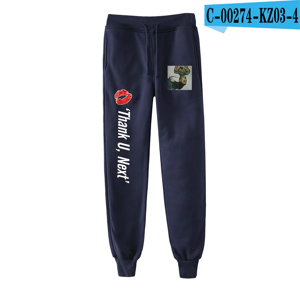 Ариана Гранде Модные Печатные Jogger Брюки женские/мужские повседневные уличные длинные брюки горячая Распродажа спортивные брюки - Цвет: navy blue