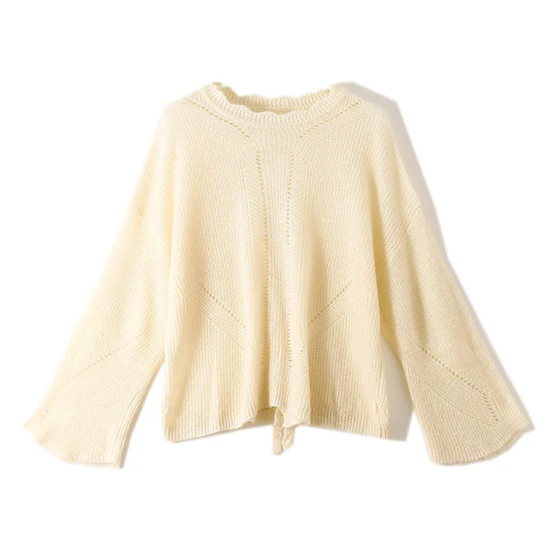 Early autumn 2019 lazy wind round neck loose new thin section pullover sweater | Женская одежда